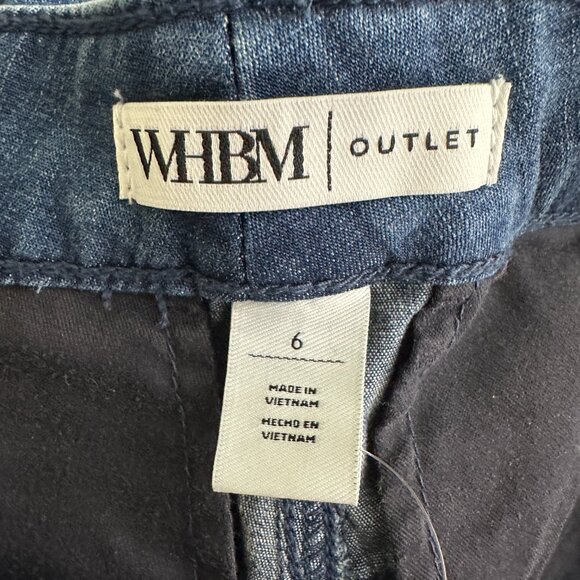 NWT White House Black Market Denim Short w/ Self Tie Victoria Medium 6 #WHBM41 - Picture 5 of 10